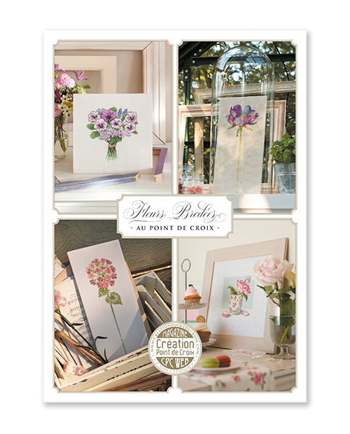 Broderie point de croix : plus de 15 variétés de fleurs à broder, modèles originaux, grilles claires et 120 photos d'ambiance pour sublimer votre intérieur.