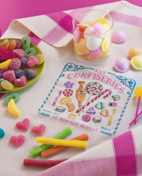 Torchon fuchsia “La confiserie”