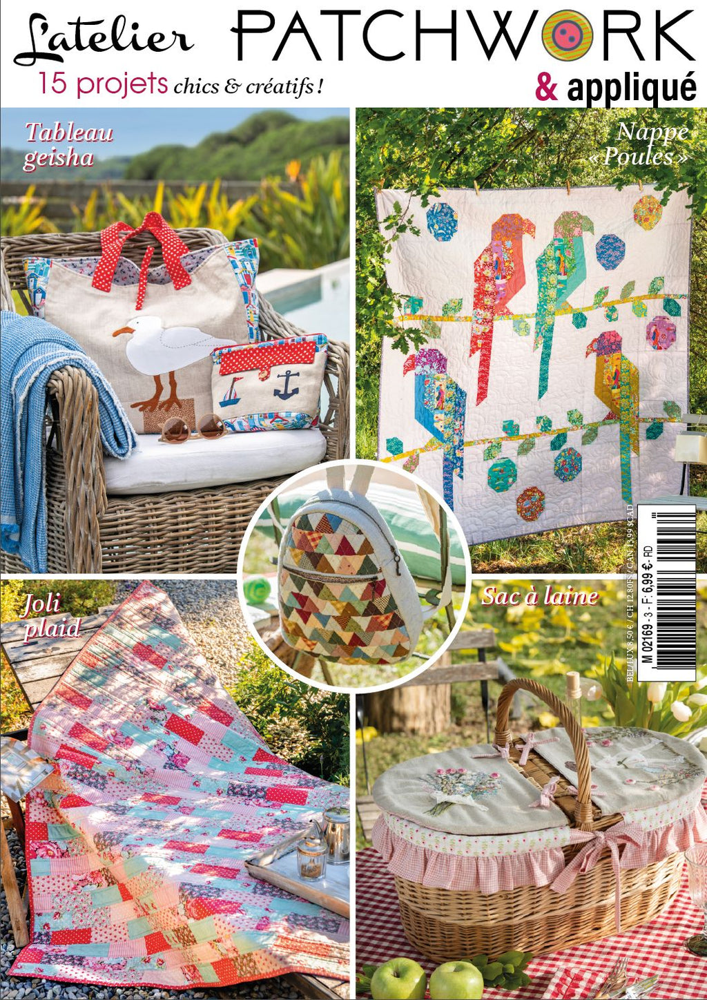Découvrez le N°8 de L'Atelier Patchwork & Appliqué : sacs, accessoires et pièces déco en patchwork, entre tradition et modernité, pour toutes les créatrices.