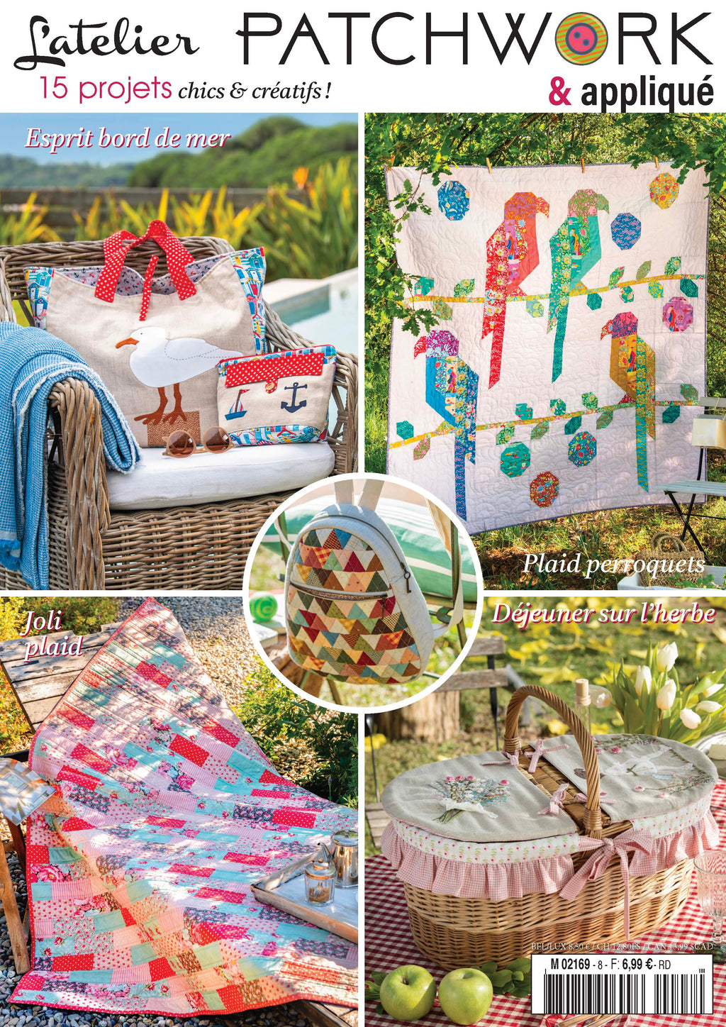 Découvrez le N°8 de L'Atelier Patchwork & Appliqué : sacs, accessoires et pièces déco en patchwork, entre tradition et modernité, pour toutes les créatrices.