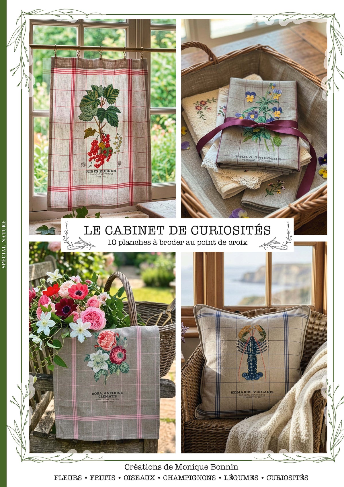 Découvrez Le Cabinet des Curiosités au point de croix, un mook de broderie signé César Editions. Fruits, fleurs, oiseaux et coquillages revisités en grilles de point de croix intemporelles.