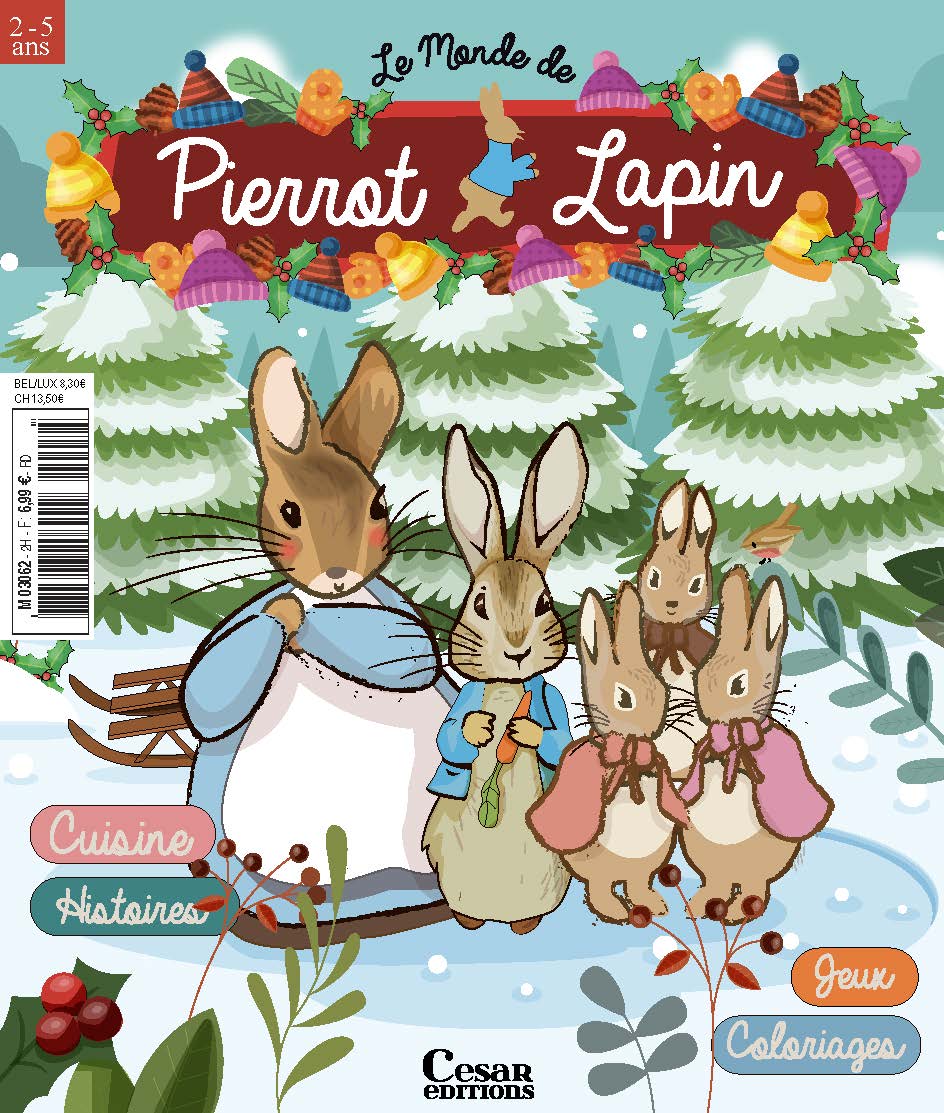 Le Monde de Pierrot-Lapin N°2 : histoires hivernales, jeux, coloriages et recettes pour les 2-5 ans. Un magazine doux et complice à partager en famille. 6,99 €.