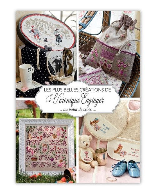 Mook point de croix : les plus belles créations de Véronique Enginger — motifs rétro chic pour cadres, pochons, coussins et accessoires à broder.