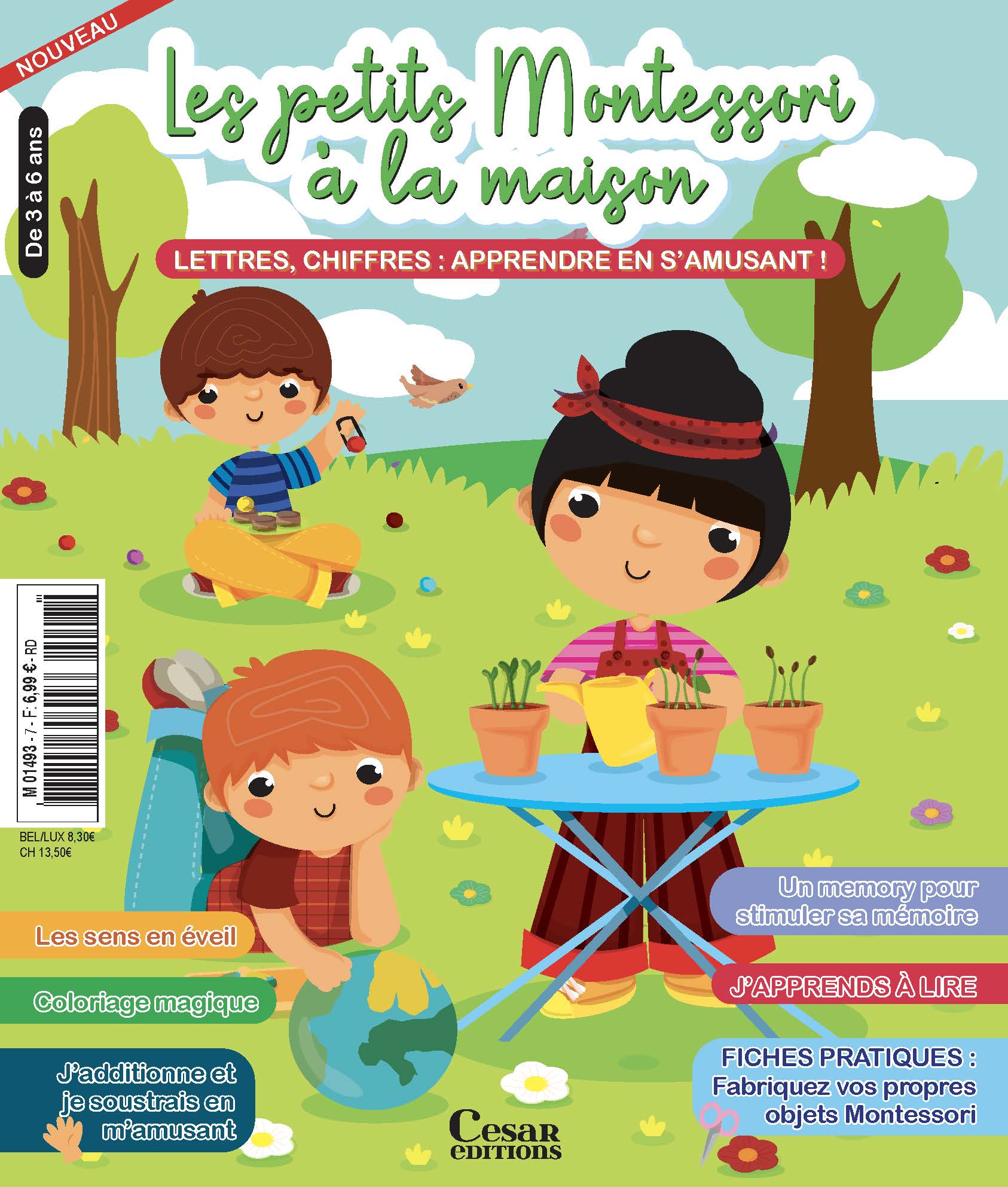 Les petits Montessori à la maison N°7 : activités ludiques, sensoriel et motricité fine pour stimuler l’autonomie et la confiance des tout-petits. 6,99 €.