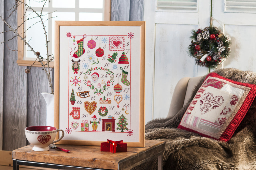 Mook point de croix : 20 grilles de Noël — décoration, table de fête, couronnes et petits cadeaux brodés pour un Noël douillet, gourmand et scintillant.