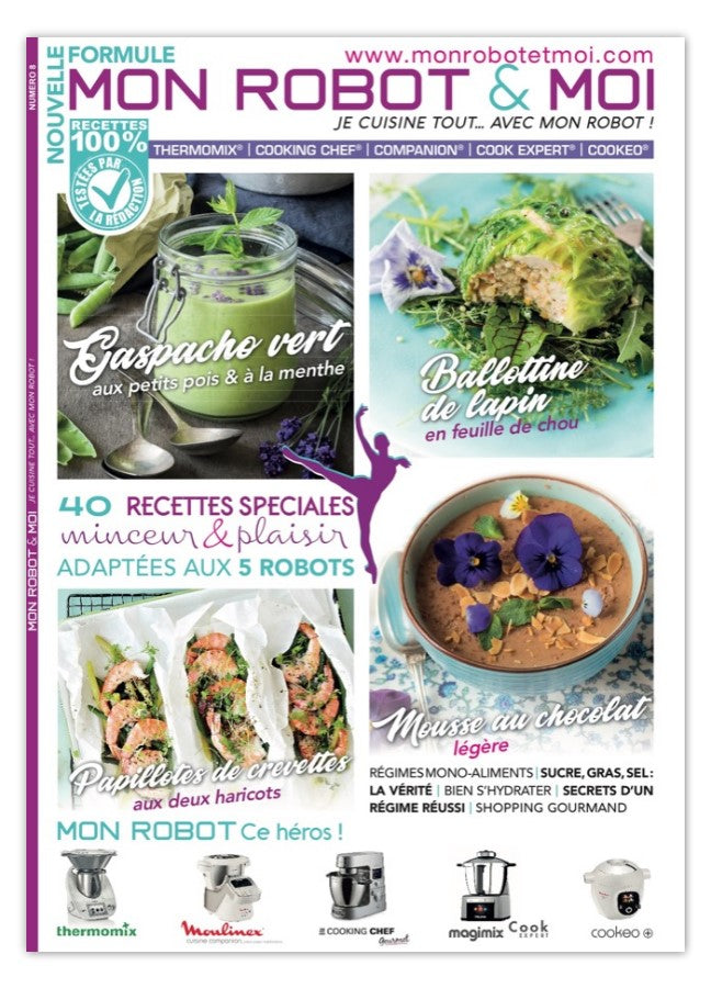 Magazine de recettes légères pour robots cuiseurs N°08. 40 recettes équilibrées de saison compatibles Thermomix, Companion, Cooking Chef, Cook Expert et Cookeo.