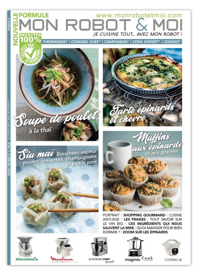 Magazine de recettes pour robots cuiseurs N°09. 40 recettes légères et gourmandes compatibles Thermomix, Companion, Cooking Chef, Cook Expert et Cookeo.