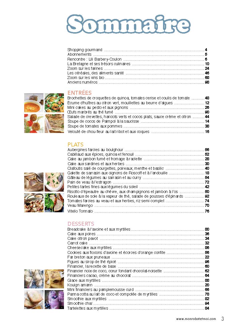 40 recettes de rentrée pour robot culinaire : cuisine bretonne, céréales, myrtilles, cakes et financiers. Thermomix, Companion, Cook Expert, Cookeo.