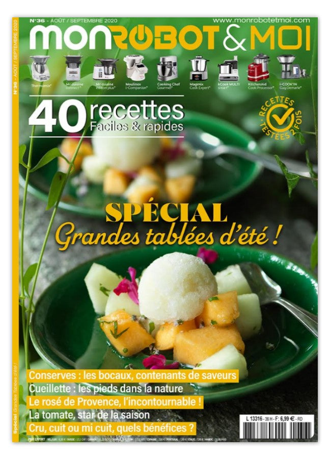 40 recettes d'été pour robot culinaire : apéro, salades, grillades et desserts fruités. Thermomix, Companion, Monsieur Cuisine et plus.