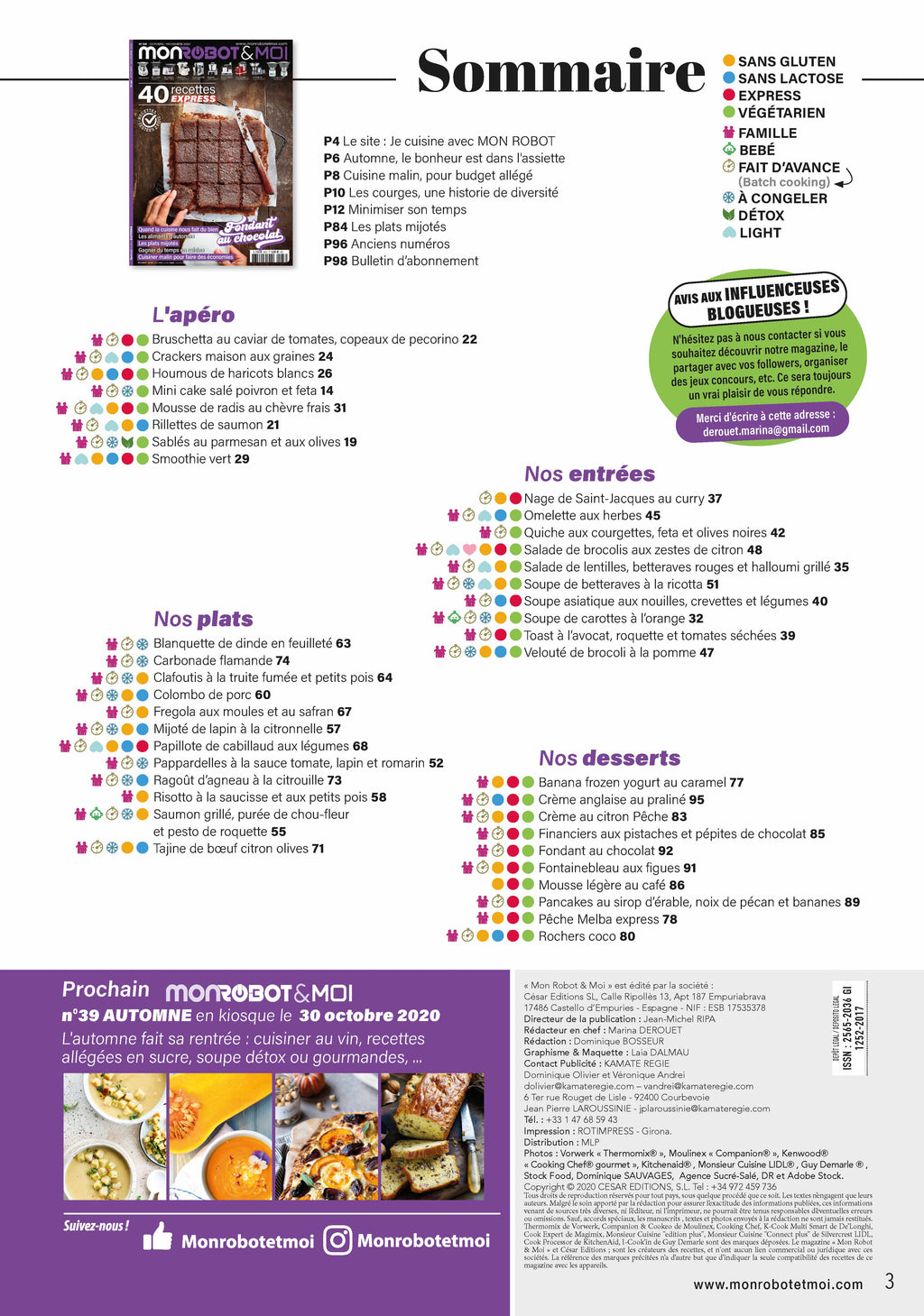 40 recettes rapides, économiques et mijotées pour robot culinaire. Thermomix, Companion, Monsieur Cuisine et plus. Cuisinez malin en 30 minutes !