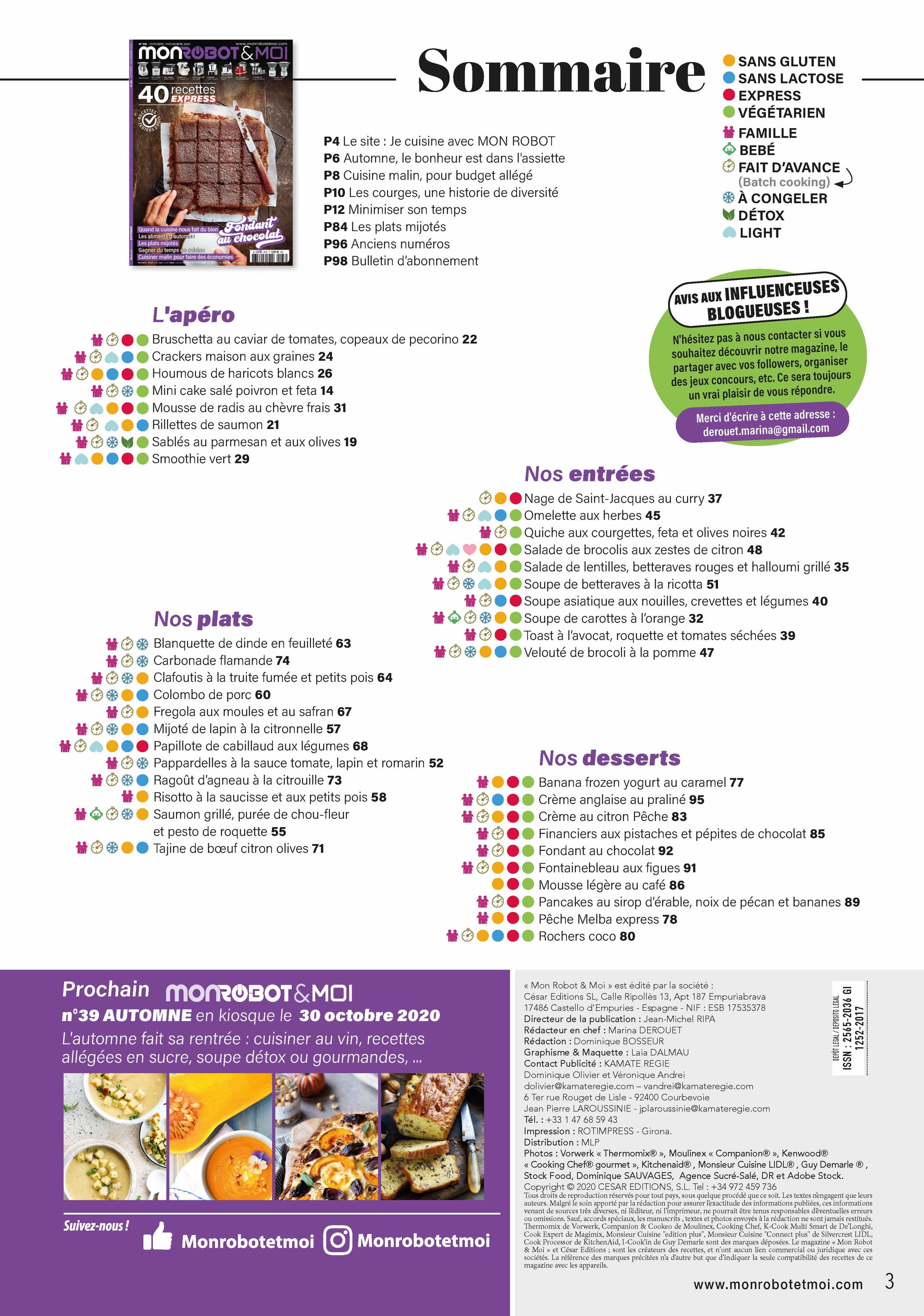 40 recettes rapides, économiques et mijotées pour robot culinaire. Thermomix, Companion, Monsieur Cuisine et plus. Cuisinez malin en 30 minutes !