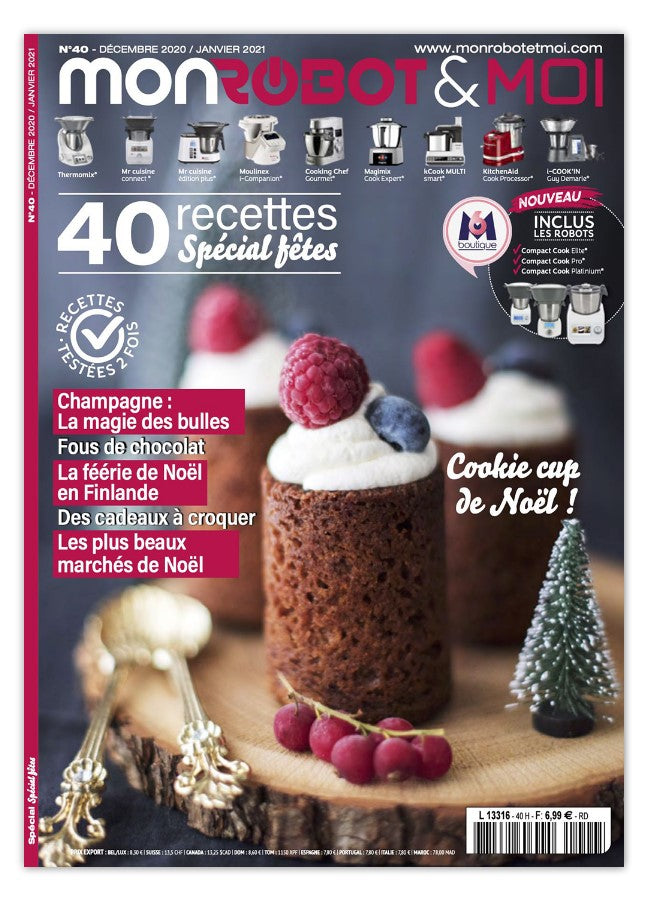 40 recettes de Noël pour votre robot culinaire : foie gras, huîtres, bûche et mignardises. Thermomix, Companion, Monsieur Cuisine et plus.