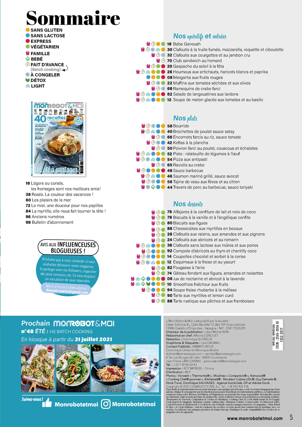 40 recettes estivales méditerranéennes : tomates, fruits de mer, abricots, tajine et plus. Pour Thermomix, Companion, Cooking Chef et 6 autres robots.