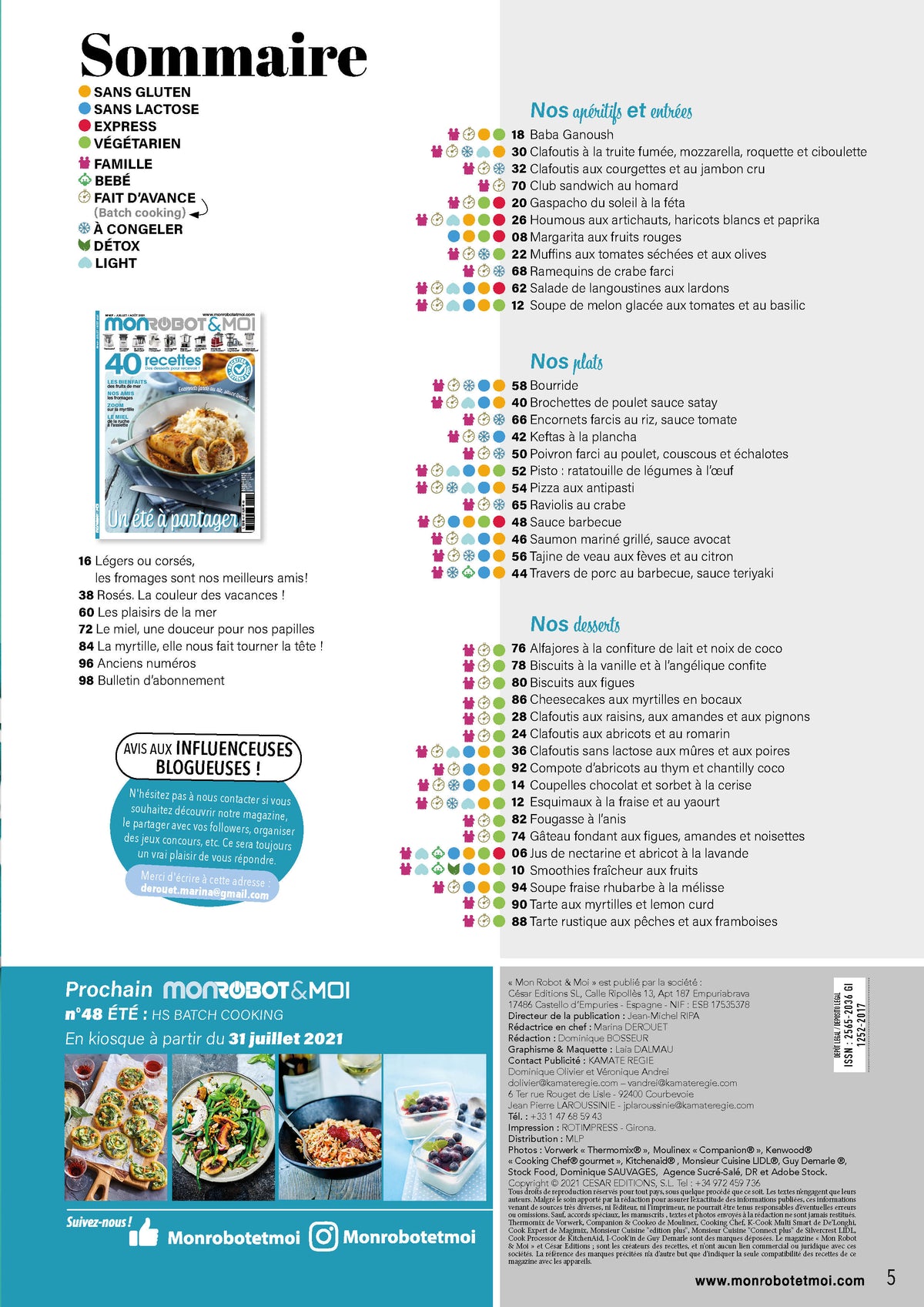 40 recettes estivales méditerranéennes : tomates, fruits de mer, abricots, tajine et plus. Pour Thermomix, Companion, Cooking Chef et 6 autres robots.
