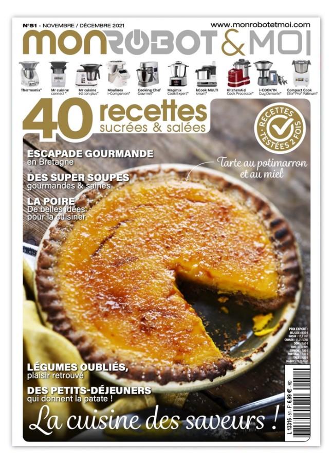 40 recettes d'automne gourmandes : quiches, veloutés, plats mijotés et desserts à la courge pour Thermomix, Companion, Cooking Chef et 6 autres robots.