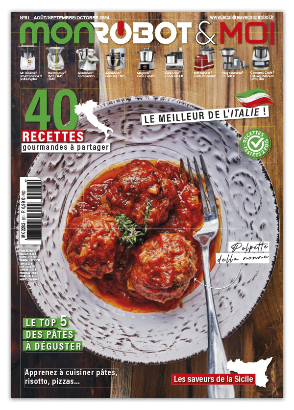 40 recettes italiennes authentiques pour Companion, Cook Expert, Monsieur Cuisine, Thermomix et plus. Pizzas, risottos, pâtes, antipasti et dolci.