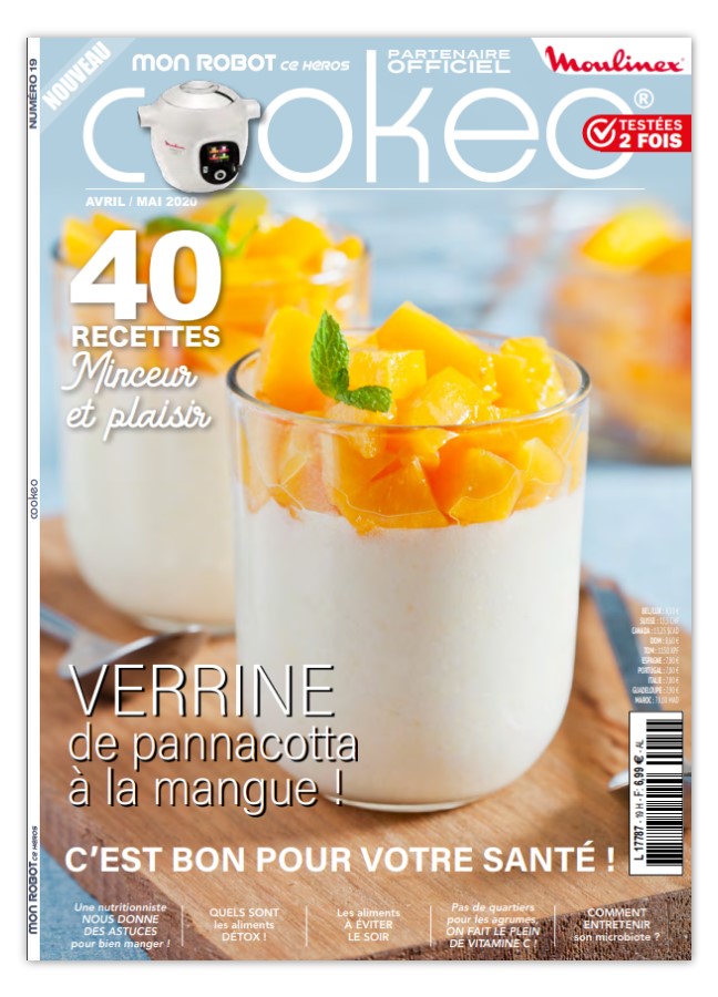 Découvrez le numéro 19 de Mon Robot ce Héros : 40 recettes qui réconcilient plaisir et ligne. Mangez sain, équilibré et gourmand avec votre Cookeo, sans régime drastique !