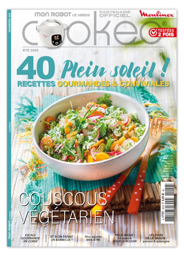Découvrez le numéro 20 de Mon Robot ce Héros : balade en Corse et Provence, pique-nique, barbecue, plats estivaux et desserts aux fruits d’été. 40 recettes avec votre Cookeo !