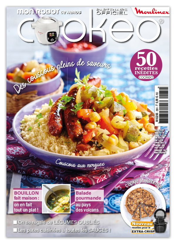 Découvrez le numéro 38 de Mon Robot ce Héros : bouillons, couscous, cuisine auvergnate, sauces pour pâtes, confitures d’hiver, recettes légères et fruits confits. 50 recettes Cookeo !