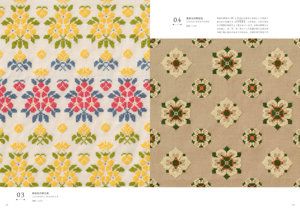 Plus de 100 pages de diagrammes au point de croix inspirés des trésors du Shōsō-in de Nara. Motifs japonais anciens par Saeko Endo. En japonais, broché.