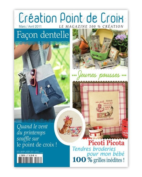Découvrez le numéro 8 du magazine point de croix César Editions (mars/avr 2011). Broderies printanières, jardin, dentelles et créations pour bébés à réaliser.