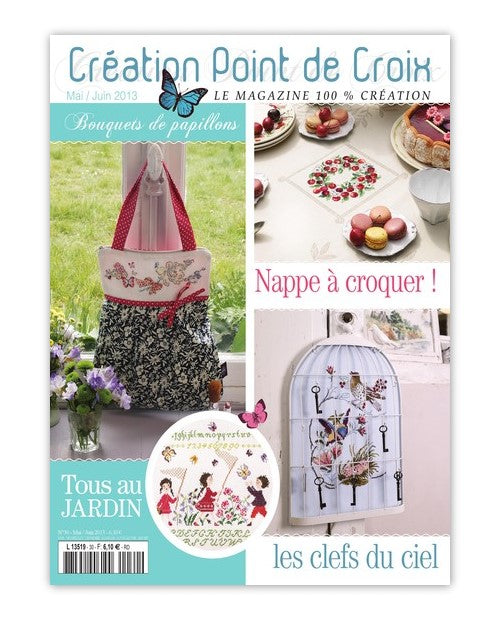 Descubre el número 30 de la revista de punto de cruz de César Editions (may/jun 2013). Motivos primaverales: pájaros, mariposas, cerezas y bordados de temporada.