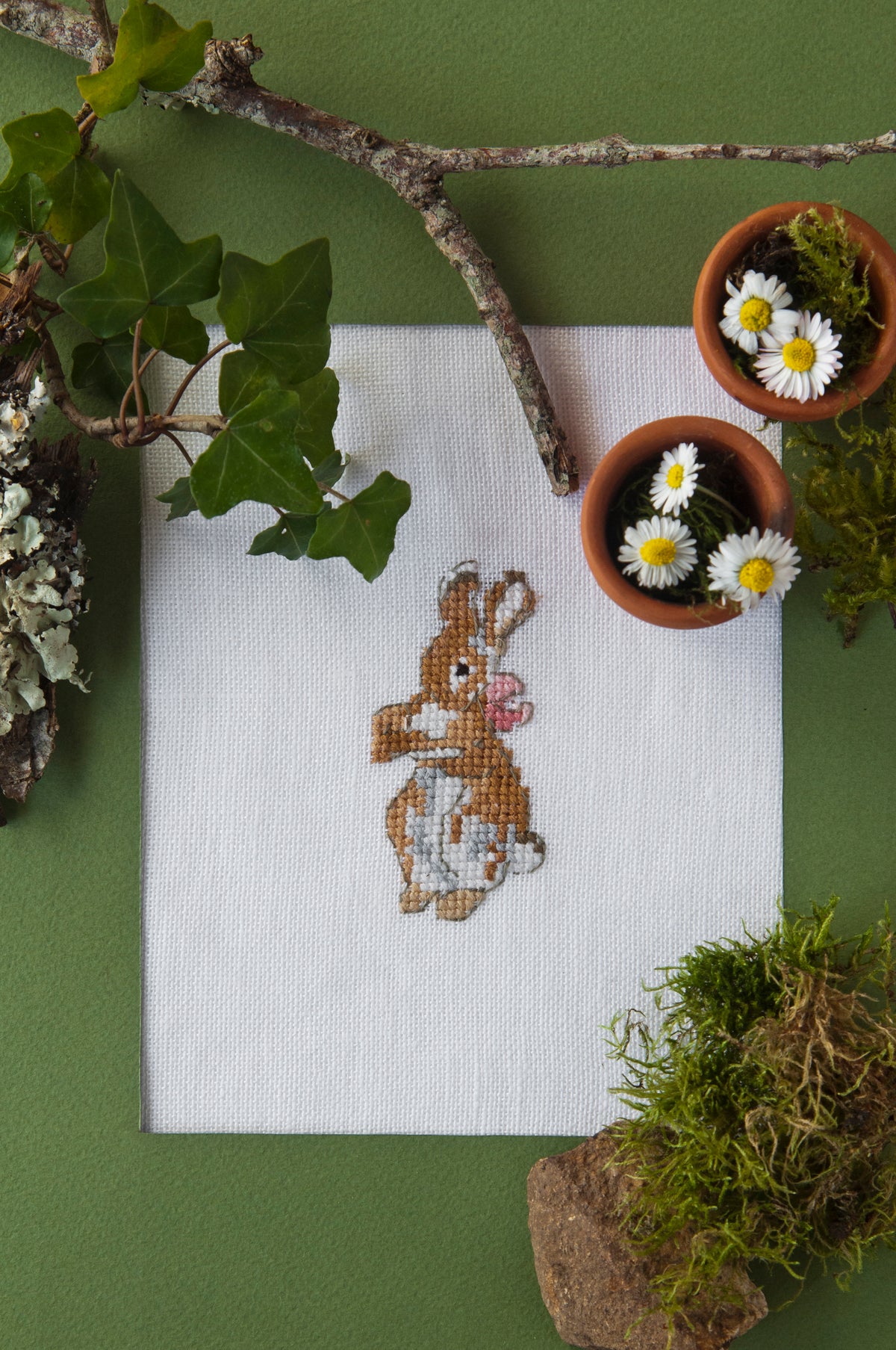 Découvrez Pierrot Lapin n°3, un magazine de broderie point de croix inspiré de Beatrix Potter. Grilles poétiques et colorées pour brodeuses. 