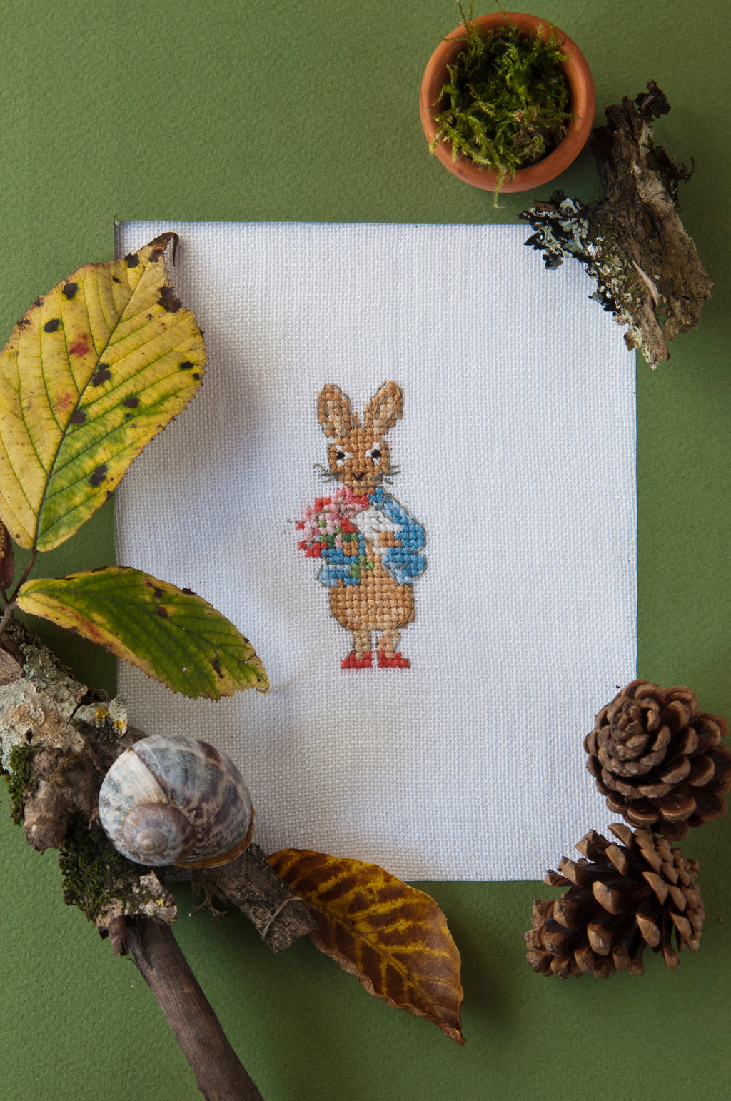 Découvrez Pierrot Lapin n°3, un magazine de broderie point de croix inspiré de Beatrix Potter. Grilles poétiques et colorées pour brodeuses. 