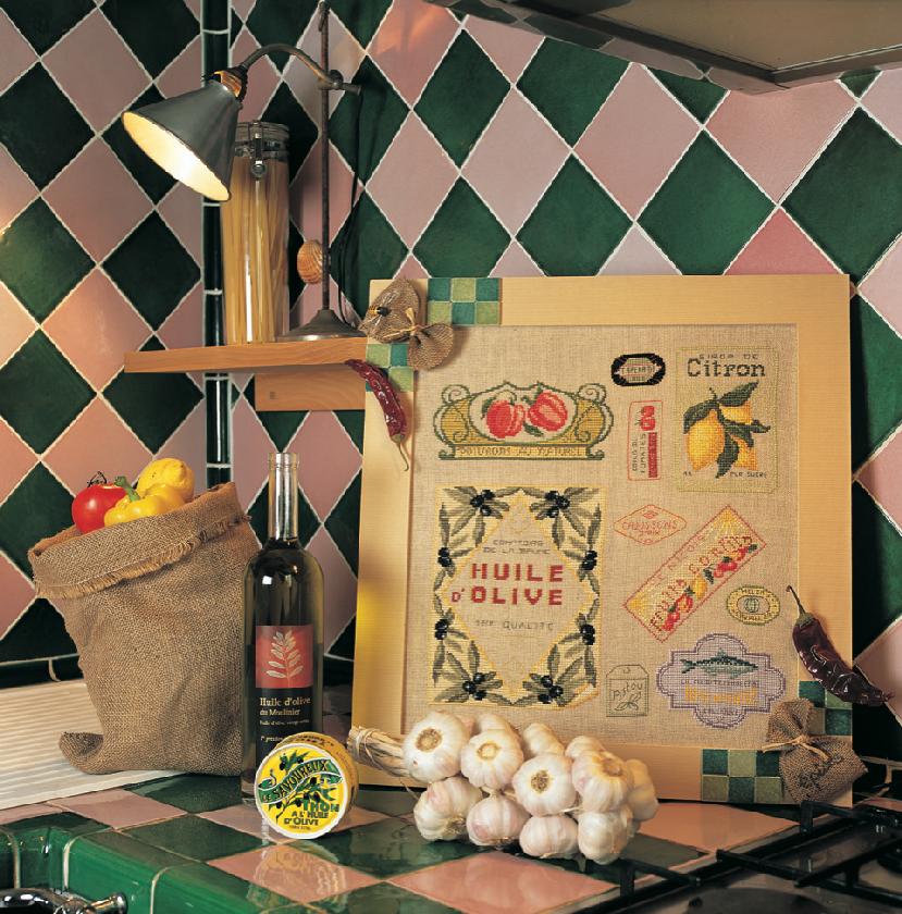 Collector point de croix : projets gourmands autour des fruits et légumes de saison. Tomates, prunes, pêches, étiquettes et abécédaires à broder.