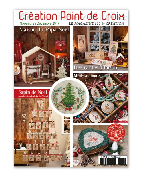 Magazine de broderie N°67 : grilles de point de croix sur le thème de Noël – cadeaux faits main, décorations et créations de fêtes. Nov/Déc 2017.