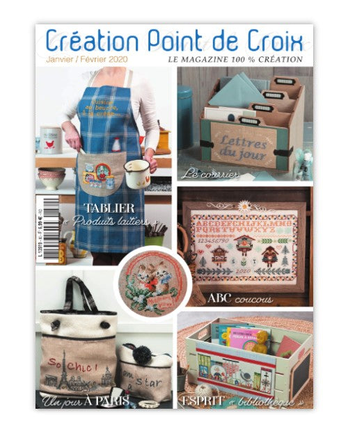 Magazine de broderie N°80 : grilles de point de croix sur le thème de l’hiver – cuisine, montagne, rangement et cartes de vœux. Janvier/Février 2020.