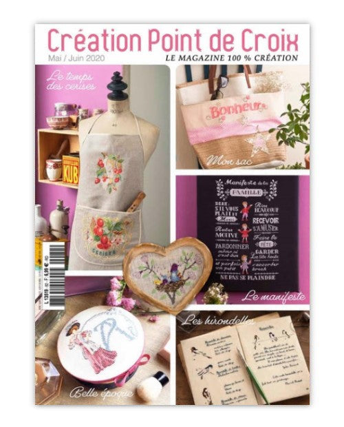 Magazine de broderie N°82 : grilles de point de croix sur le thème du printemps – bonheur, potager, oiseaux, fleurs et motifs de saison. Mai/Juin 2020.