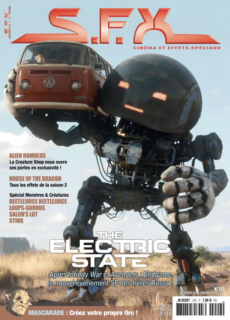 S.F.X. N°222 : l’I.A. dans les VFX, le film Here et la troisième révolution des effets spéciaux après Star Wars et Jurassic Park. 7,99 €.