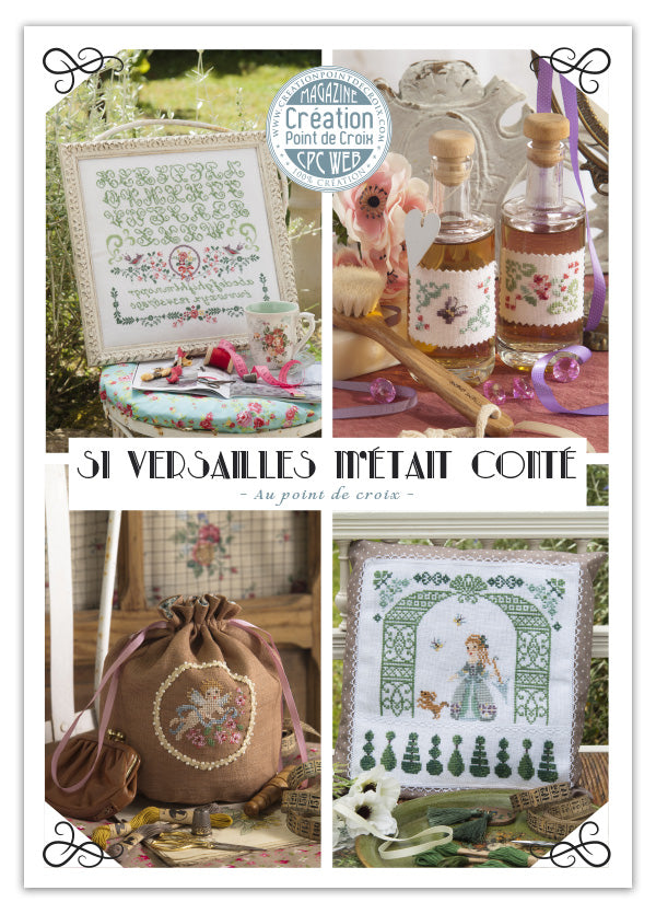 Mook point de croix : explorez l'univers de Versailles — Marie-Antoinette, rois et reines — à broder avec raffinement dans un ouvrage inédit.