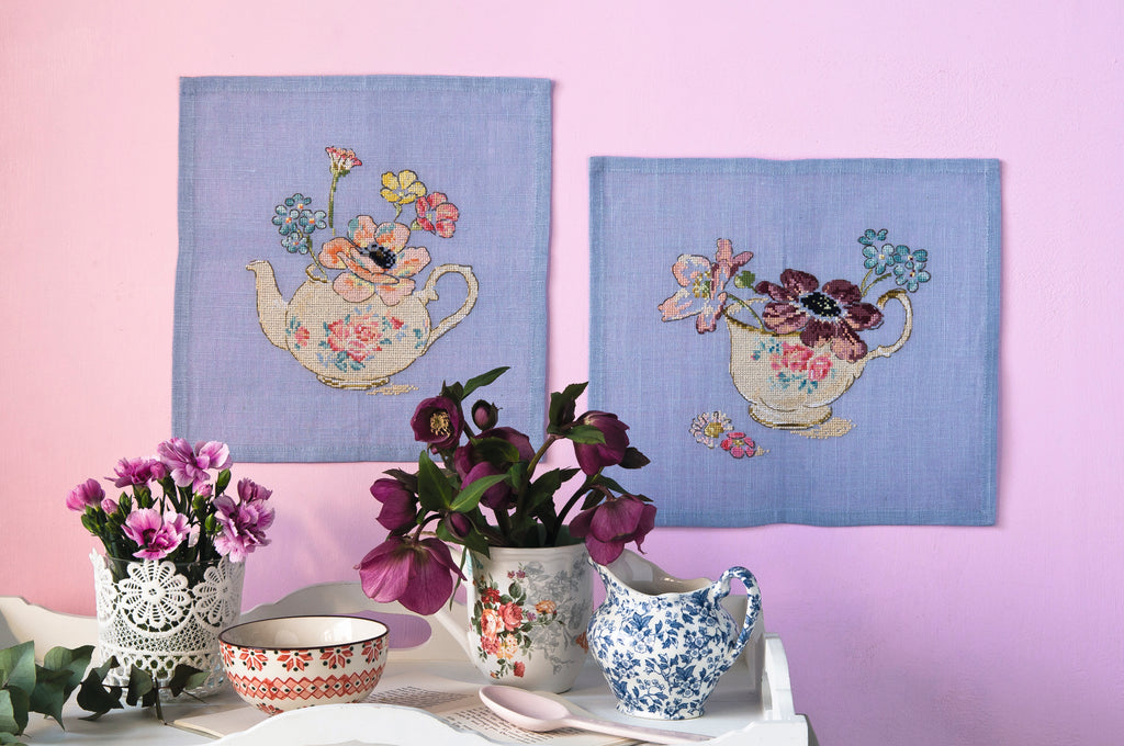 Mook point de croix : 16 grilles florales — abécédaires fleuris, bols, fruits et motifs bucoliques pour décorer votre intérieur.
