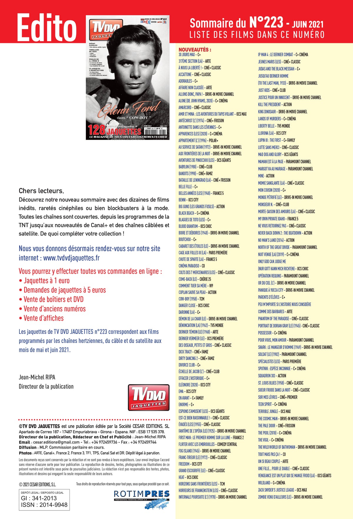 Découvrez TV DVD Jaquette N°223 : sélection exclusive de jaquettes pour cinéphiles et collectionneurs. Films récents, classiques et raretés à imprimer.