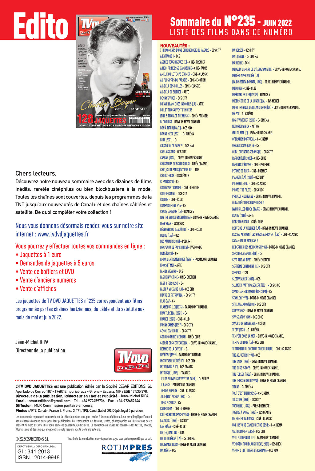 Découvrez TV DVD Jaquette N°235 : sélection de jaquettes pour films, classiques et raretés. Personnalisez votre vidéothèque avec style.