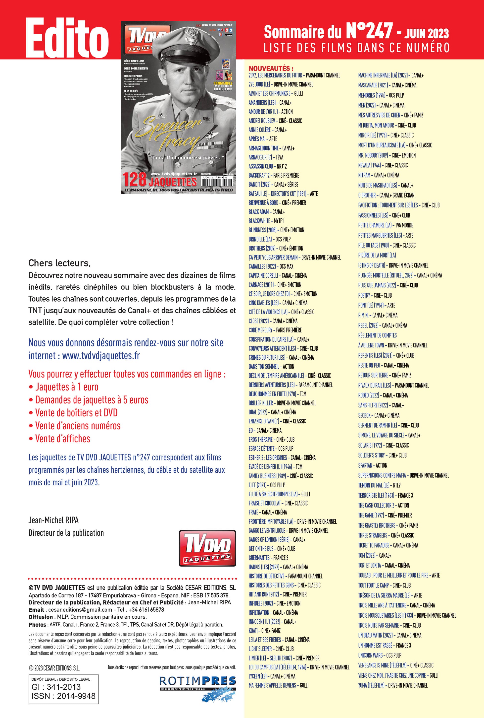 Découvrez TV DVD Jaquette N°247 : sélection de jaquettes pour films, classiques et raretés. Personnalisez votre vidéothèque avec style.