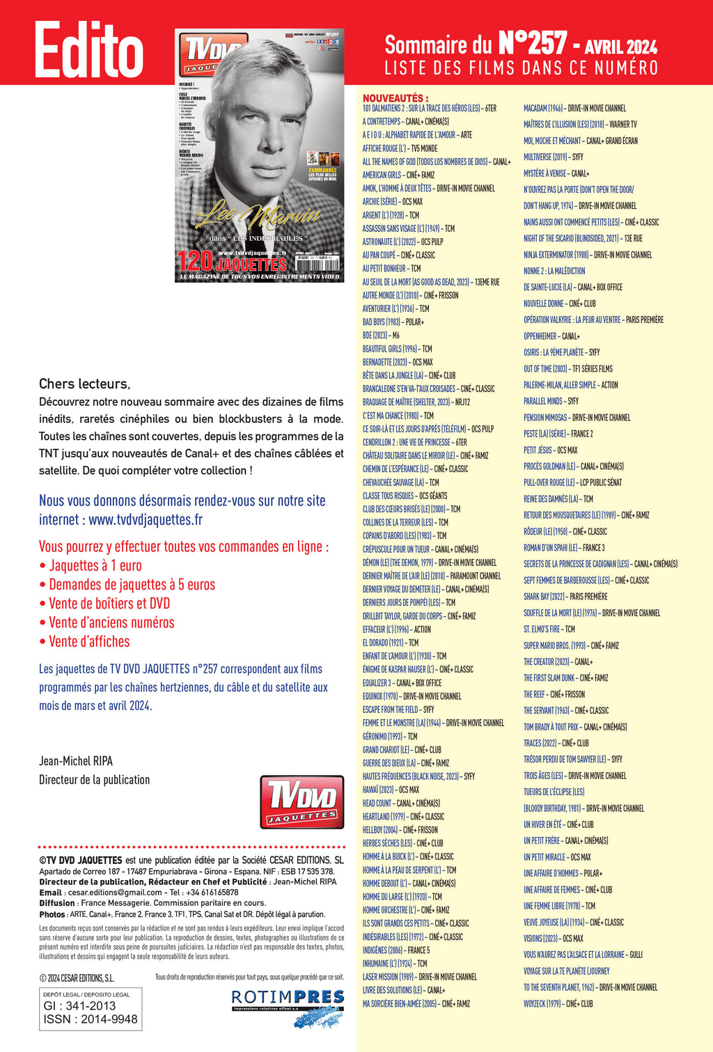 Découvrez TV DVD Jaquette N°257 : sélection de jaquettes pour films, classiques et raretés. Personnalisez votre vidéothèque avec style.
