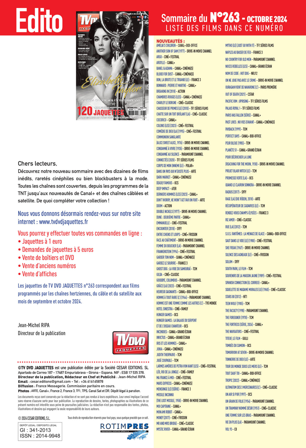 Découvrez TV DVD Jaquette N°267 : sélection exclusive de jaquettes pour films, classiques et raretés. Personnalisez votre vidéothèque avec style.