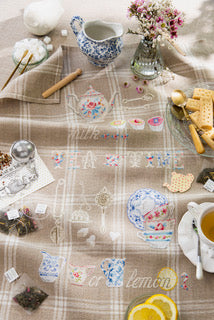 Torchon essuie-verre 100 % lin 12 fils/cm 55x80 cm, rayures lin blanchi. Fabrication française. Grille dans Les plus belles créations de Véronique Enginger n°4.