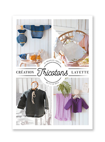25 créations tricot printemps-été pour bébé 0-24 mois : robes, pulls, brassières, chaussons. Couleurs tendres et explications détaillées.