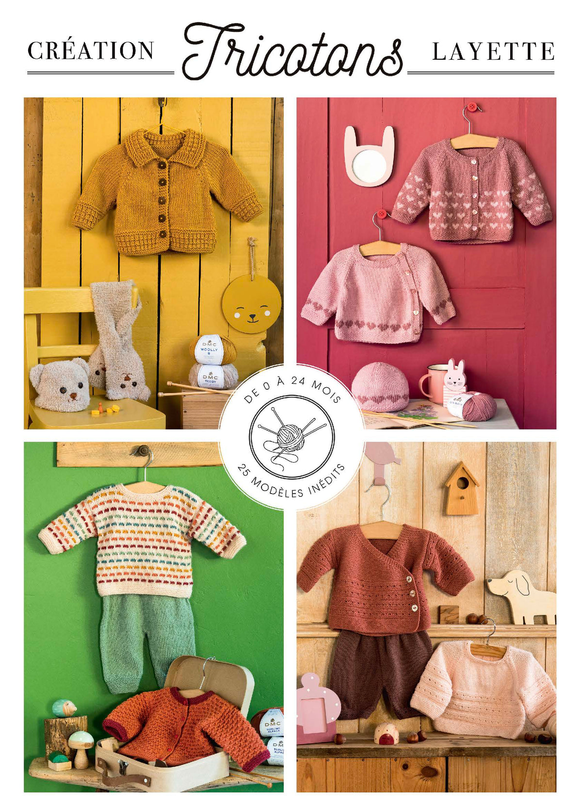 Découvrez Tricotons Layette N°8 : pulls, brassières, pantalons et accessoires pour bébé. Modèles délicats pour tricoteuses débutantes et confirmées.