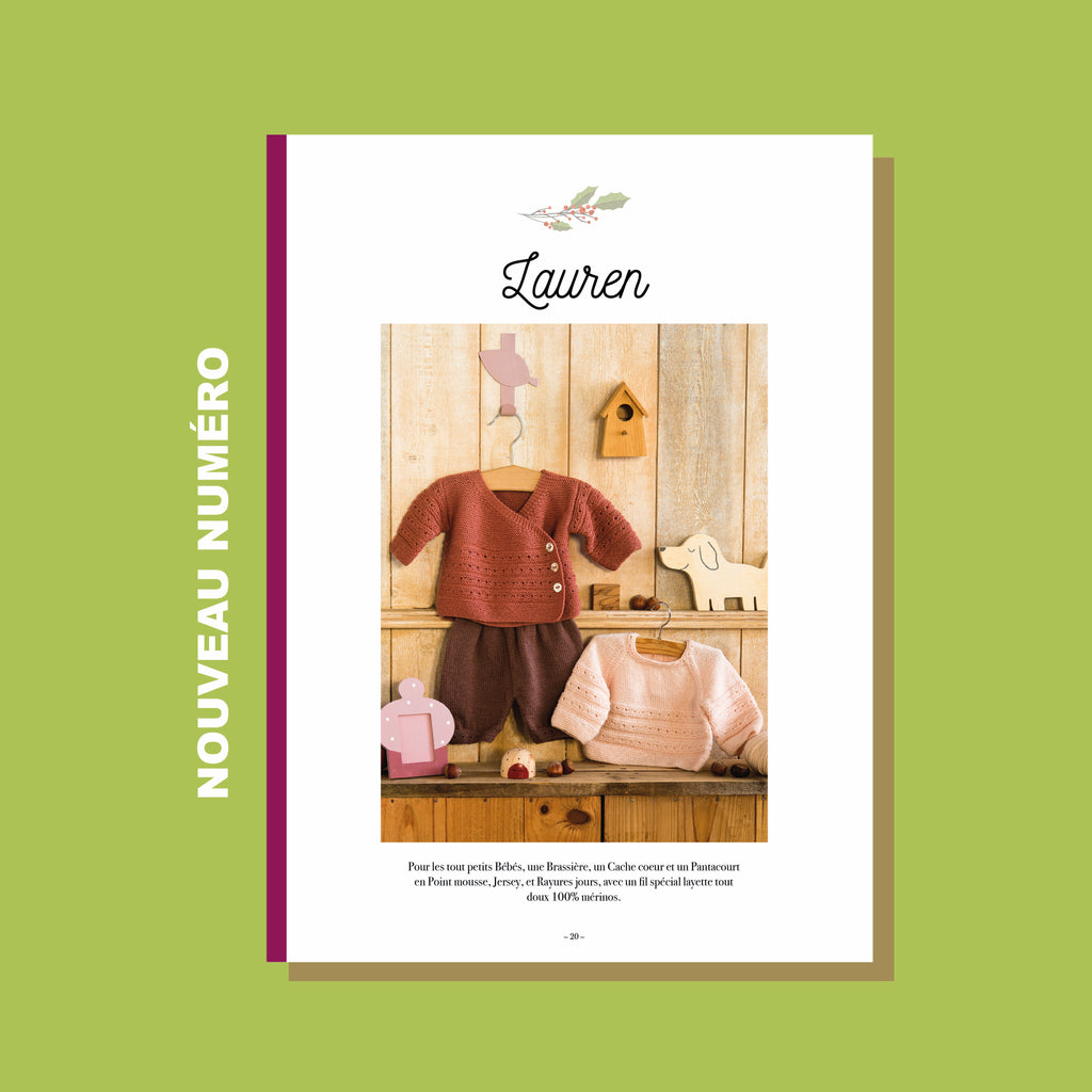 Découvrez Tricotons Layette N°8 : pulls, brassières, pantalons et accessoires pour bébé. Modèles délicats pour tricoteuses débutantes et confirmées.
