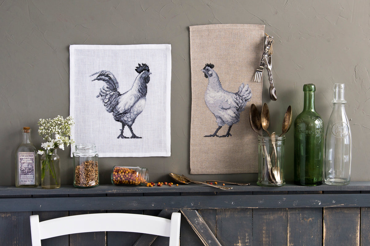 Mook point de croix : 22 modèles champêtres inédits — animaux de ferme, étiquettes, recettes et motifs terroir à broder.