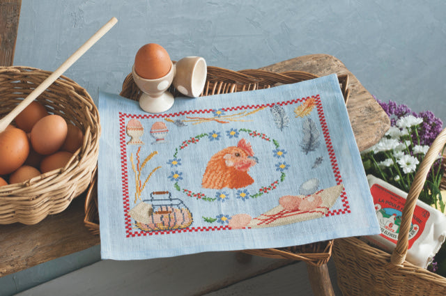 Mook point de croix : 22 modèles champêtres inédits — animaux de ferme, étiquettes, recettes et motifs terroir à broder.