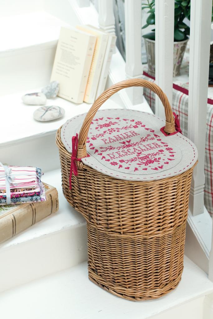 Panier d’escalier, Création Point de Croix n°001