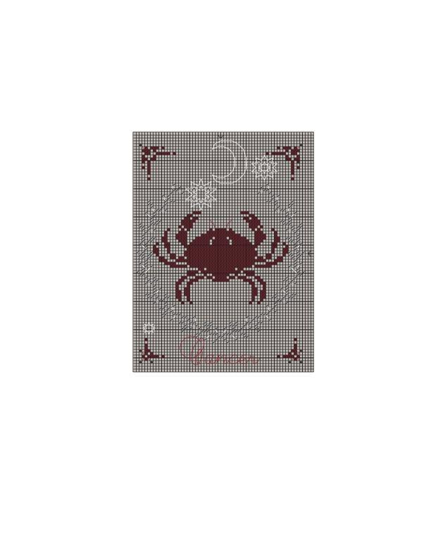 CANCER DE Hélène Le Berre, Création Point de Croix n°003