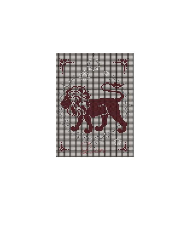 LION de Hélène Le Berre, Création Point de Croix n°003