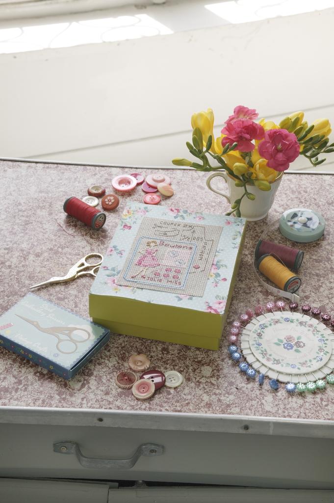 Boîte à boutons, Création Point de Croix n°053